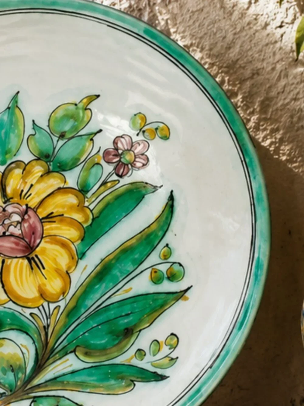 Vintage Signed Spanish Hand Painted Still Life Floral Majolica Plate
